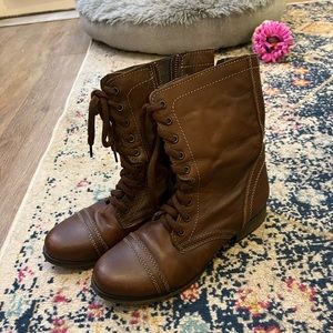 Steve Madden Leather Lace Up Boots